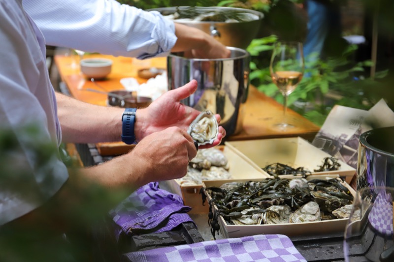 Oysters alongside Aix Rosé
